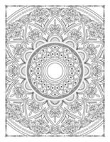 interior de una página para colorear. mandala en blanco y negro para colorear páginas interiores. decoración mandala ornamento diseño conjunto vector. vector de patrón de mandala vintage.