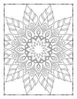 interior de una página para colorear. mandala en blanco y negro para colorear páginas interiores. decoración mandala ornamento diseño conjunto vector. vector de patrón de mandala vintage.