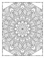 interior de una página para colorear. mandala en blanco y negro para colorear páginas interiores. decoración mandala ornamento diseño conjunto vector. vector de patrón de mandala vintage.