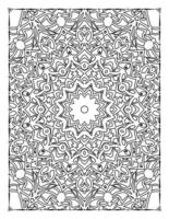 interior de una página para colorear. mandala en blanco y negro para colorear páginas interiores. decoración mandala ornamento diseño conjunto vector. vector de patrón de mandala vintage.