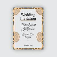 diseño de tarjeta de invitación de boda de lujo vector