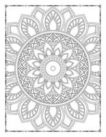 Interior of a coloring page.  Black and white mandala for coloring pages interior. Decoration mandala ornament design set vector. Vintage mandala pattern vector. vector