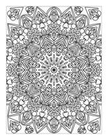 interior de una página para colorear. mandala en blanco y negro para colorear páginas interiores. decoración mandala ornamento diseño conjunto vector. vector de patrón de mandala vintage.