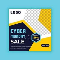 Cyber Monday Sale. Social media post templates for business promotion on Cyber Monday. Offer social media banners. vector