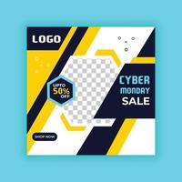 Cyber Monday Sale. Social media post templates for business promotion on Cyber Monday. Offer social media banners. vector