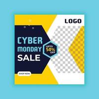 Cyber Monday Sale. Social media post templates for business promotion on Cyber Monday. Offer social media banners. vector