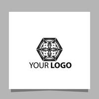 The floral logo with geometric style is drawn on paper and is very suitable for interior residential boutiques and others vector