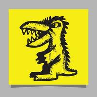 dinosaur logo drawn on paper vector