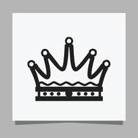 Logo Illustration Vector image of King's Crown hand drawn on white paper