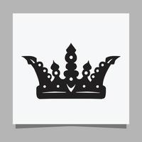 imagen vectorial de ilustración de logotipo de la corona del rey dibujada a mano en papel blanco vector