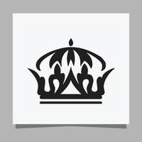 imagen vectorial de ilustración de logotipo de la corona del rey dibujada a mano en papel blanco vector