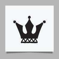 imagen vectorial de ilustración de logotipo de la corona del rey dibujada a mano en papel blanco vector