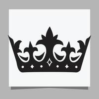 imagen vectorial de ilustración de logotipo de la corona del rey dibujada a mano en papel blanco vector