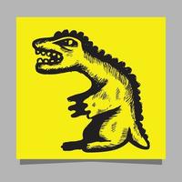 dinosaur logo drawn on paper vector