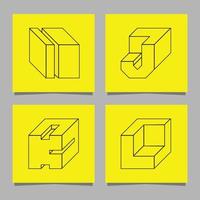 logotipo del alfabeto creado con formas geométricas dibujadas en papel vector