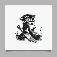 Logo Illustration Vector image of King's Crown hand drawn on white paper