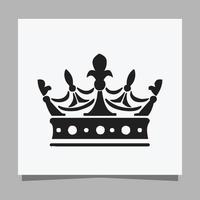 imagen vectorial de ilustración de logotipo de la corona del rey dibujada a mano en papel blanco vector