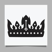 imagen vectorial de ilustración de logotipo de la corona del rey dibujada a mano en papel blanco vector