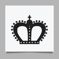 Logo Illustration Vector image of King's Crown hand drawn on white paper