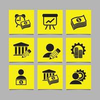 icon set of business and money pictures drawn on paper vector