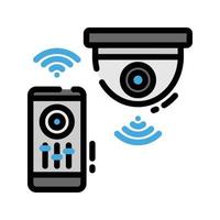 icono de cámara de seguridad cctv vector