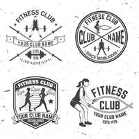 Set of fitness club badges. Vector. Concept for shirt or print, stamp, patch or tee vector