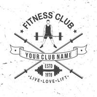 Fitness club badge. Vector. For fitness centers emblems, gym signs vector