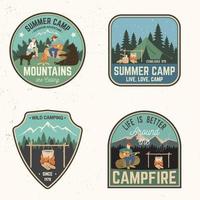 campamento de verano. ilustración vectorial concepto de camiseta o logotipo, estampado, sello o camiseta. vector