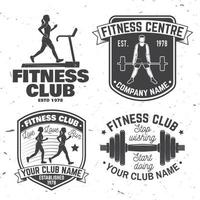 Set of fitness club badges. Vector. Concept for shirt or print, stamp, patch or tee vector