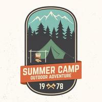 Summer camp patch. Vector illustration. Concept for shirt or logo, print, stamp or tee.