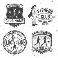 conjunto de insignias del club de fitness. vector. concepto para camisa o estampado, sello, parche o camiseta vector