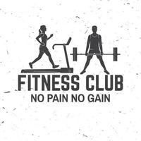 Club de fitness. Sin dolor no hay ganancia. vector. para emblemas de centros de fitness, letreros de gimnasio vector