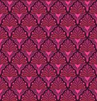 SEAMLESS VECTOR BACKGROUND IN ART NOUVEAU STYLE WITH PINK FLORAL ELEMENTS