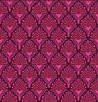 SEAMLESS VECTOR BACKGROUND IN ART NOUVEAU STYLE WITH PINK FLORAL ELEMENTS