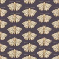 PURPLE VECTOR SEAMLESS PATTERN WITH WATERCOLOR MOTHS
