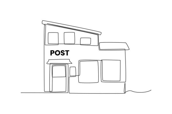 Continuous one line drawing post office Building and office concept  Single line draw design vector graphic illustration 11545717 Vector Art at  Vecteezy