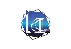 plantilla de diseño de icono y logotipo de letra kl vector