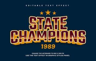 State champions editable text effect template vector