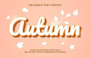 efecto de texto de otoño vector