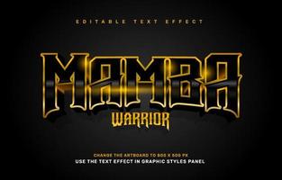 Gold mamba editable text effect template vector