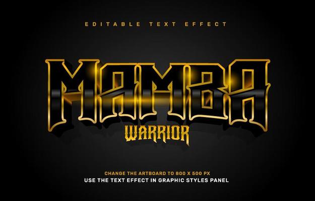 Gold mamba editable text effect template