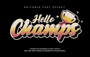 Champions editable text effect template vector