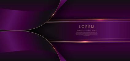 Abstract 3d curved violet ribbon on violet background with lighting effect copy space for text. Luxury design style. vector