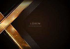 Abstract elegant gold lines diagonal on black background. Luxury style with copy space for text. vector