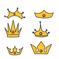 hand drawn doodle crown illustration vector