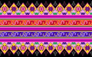 tela bordada en tono rosa, geométrico étnico oriental, rayas diagonales ikat, diseño tradicional en zigzag sin costuras. patrón de tela lahu. patrón de tela para camisa. vector