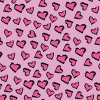 Seamless pink leopard pattern. Fashion print. Textile, fabric, design. Leopard or jaguar heart seamless pattern, textured fashion print, abstract Valentine background for fabric. vector