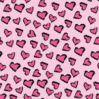 patrón de leopardo rosa transparente. estampado de moda. textil, tejido, diseño. patrón sin costuras de corazón de leopardo o jaguar, estampado de moda texturizado, fondo abstracto de San Valentín para tela. vector