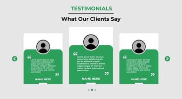 Testimonials layout UI design. Template for customer review, feedback, testimony for web or user interface design. vector