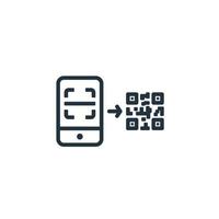 icono de escáner aislado en un fondo blanco. símbolo de código qr para aplicaciones web y móviles. vector